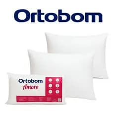 Kit 2 Travesseiro Ortobom Amore 50x70 Toque Extra Macio Antialérgico Antiácaro Suporte Macio Branco
