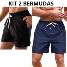 Kit 2 Bermuda  Tactel Masculino Short academia tactel liso esporte