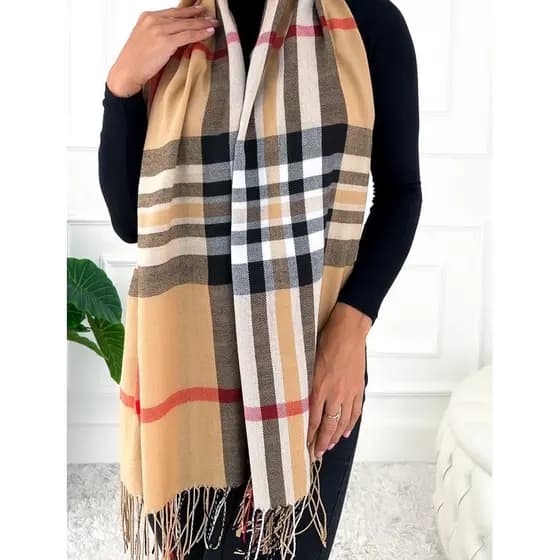 Cachecol Xadrez Cores Diversas Inverno Xale Lenco Elegante