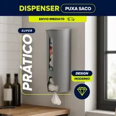 Dispenser Organiza Sacolas Puxa Sacos Lixo Parede E Cozinha E Meias