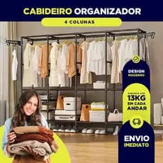 Cabideiro Arara Para Roupas Sapateira Organizador Multiuso Armário Cobertores Travesseiros