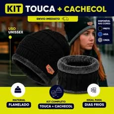 Touca Gorro Forrado Flanelado Frio Extremo Térmica Estilosa Inverno Masculina Feminina Unisex