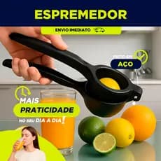 Espremedor Amassador De Limão Manual Inox Preto Alumínio Utensilio Para Cozinha Multiuso Universal