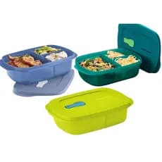 Tupperware Cristalwave Retangular 1 litro com divisórias
