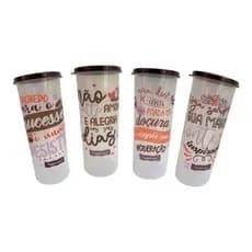 Copo com tampa 470 ml Tupperware varios modelos