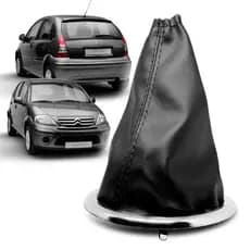 Coifa Cambio Marcha Alavanca Guarda Pó Citroen C3 2003/2013 Aro Prata ou Preto