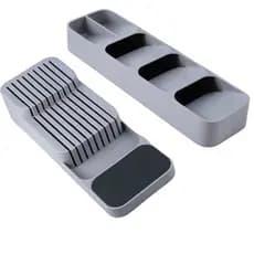 Kit Organizador De Facas e Talheres Divisor Gaveta Cozinha Suporte de Utensílios Organização Colher