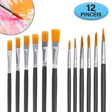 Kit Pincéis Para Pintura A Óleo Acrílica Guache Kit Pincel Ponta Fina Artesanato Ponta Reta Chata