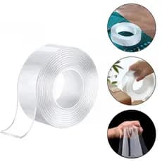 Fita Dupla Face 10m Nano Extra Forte Transparente Parede Vidro Madeira Metal Fixar Lavável Mágica