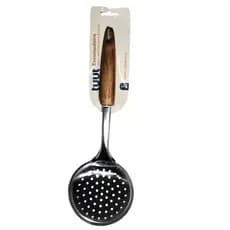 Utensilio Escumadeira de Cozinha Cabo Madeira Acácia Espumadeira
