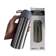Garra Térmica Inox 500ml com Alça | Ideal p/ Motoristas, Café, Viagem, Escritório – 20,3x7,3cm