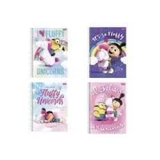 Caderno Meu Malvado Favorito Agnes 10 Matérias | 200 Folhas | Capa Dura | Foroni | Espiral | 4 Estampas