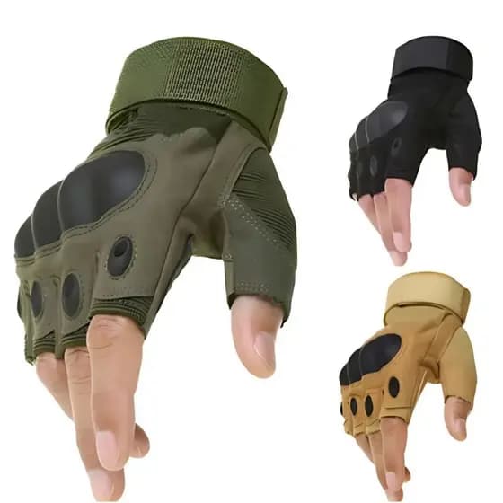Luva Meio Dedo Reforçada Militar Airsoft (911501) Paintball Bike Moto Luvas De Proteção Masculino E Feminino