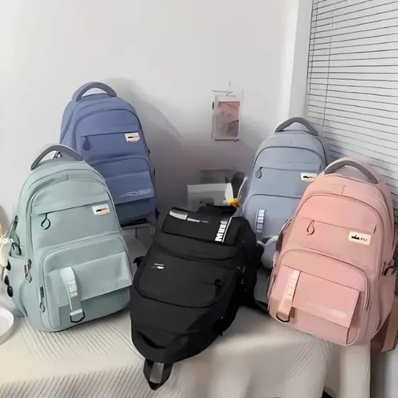 Mochila Escolar Impermeável (209113) Unissex Para ensino médio e universitário bolso para Notebook