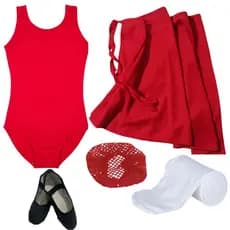 Roupa ballet figurino uniforme infantil vermelho de 2 a 6 anos