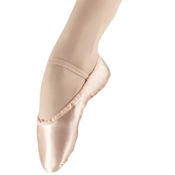 Sapatilha de Ballet de cetim cor salmao modelo meia ponta