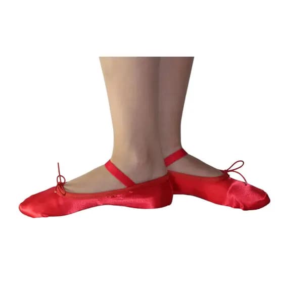 Sapatilha de Ballet Vermelha em cetim