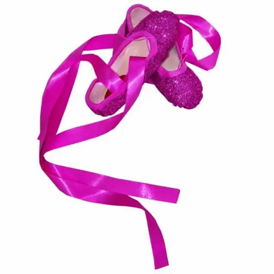 Sapatilha De Ballet Com Fitas De Glitter Bailarina cor pink fucsia