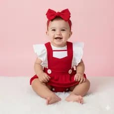 Jardineira Romper Bunda Rica Conjunto Body macacão Fantasia Natal Mêsversario Smash The Cake
