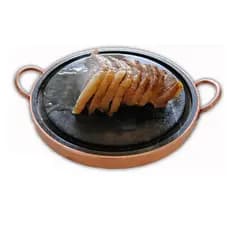 Chapa de Pedra Sabão 31 Centímetros De Diâmetro Para Grelhar Carnes Peixes Legumes