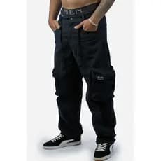 Calça Cargo Compton Bolso Sacola Preta