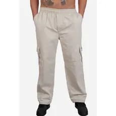 Calça Cargo Compton Sarja Pesada Reta Bege