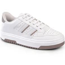 Tênis Lumiss Flatform Confortável Moda Casual Clássico Original Neutro Branco