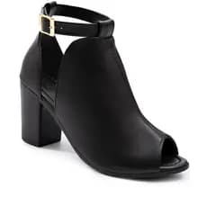 Sandália Feminina Lumiss Fechada Ankle Boots Confortável Salto Alto Grosso Blogueira Fivela