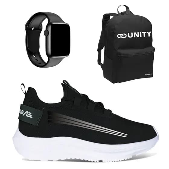 KIT TENIS MASCULINO ACADEMIA CAMINHADA TREINO ADAPTION KIEV COM RELÓGIO DIGITAL E MOCHILA