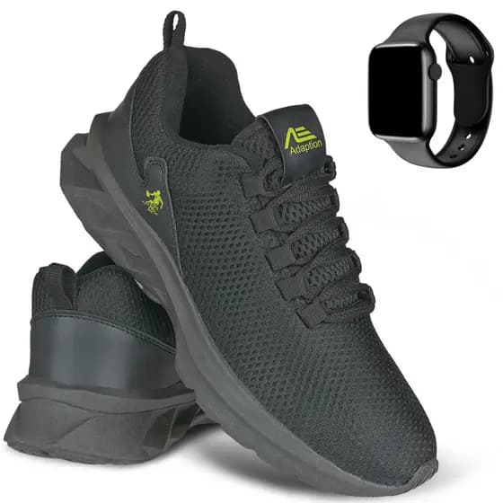 Kit Tênis Masculino Leve Confortável Corrida Academia Caminhada + Relógio Digital