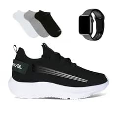 TENIS MASCULINO E FEMININO ACADEMIA CAMINHADA TREINO ADAPTION KIEV COM RELÓGIO DIGITAL E MEIA DO 34 AO 45