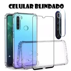 📲 Kit Para Xiaomi Redmi Note 8 💥Capa Anti Impacto💥 + Película Frontal 3D + Película da Câmera 📷