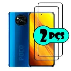 Kit 2 Películas Para Poco X3 / Poco X3 Pro Xiaomi Pocophone 3D de Vidro Ultra Resistente