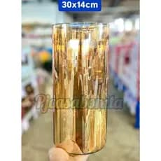 Vaso tubo de vidro âmbar dourado  30x14