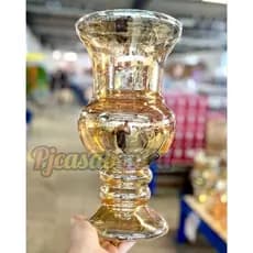 Vaso Natalia 35cm vidro para flores Médio âmbar dourado