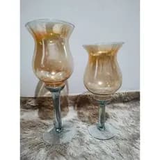 Taça Napolli vaso de vidro âmbar para flores 43/37cm