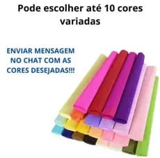 PAPEL CREPOM COR UNICA OU SORTIDOS PACOTE 10 UNIDADES ART FLOC