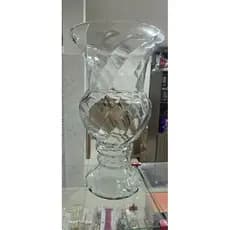 Vaso Natalia Canelado para flores incolor vidro translúcido Tamanhos 35cm ou 45cm