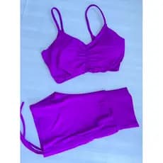 Conjunto roxo meryl Top , Short ou Calça Avulso poliamida fitness ( Peças vendidas separadamente)