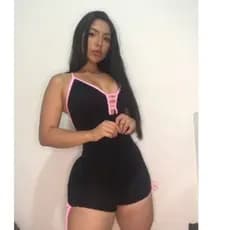 Macaquinho Fitness Feminino Preto com Viés Rosa Poliamida Cintura Alta Academia