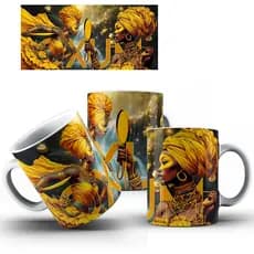 Caneca Orixás Reais Porcelana  - Umbanda Candomblé - Oxalá Oxum Iemanja Oxossi Xangô Iansã Oxumaré
