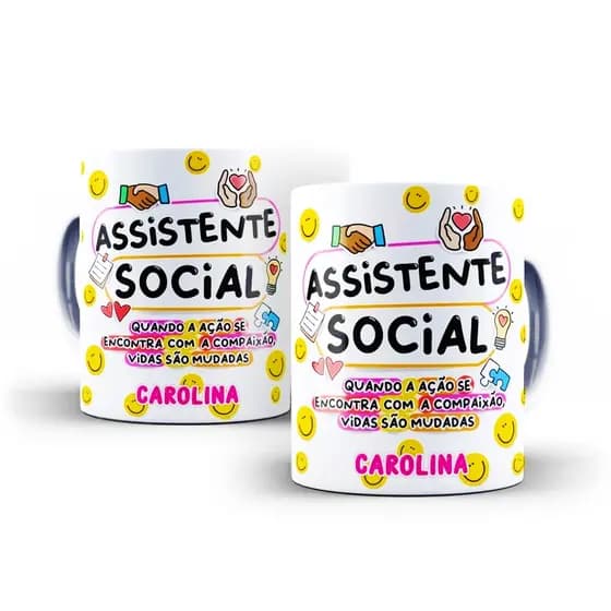Caneca Cerâmica Personalizada Profissão - Assistente Social