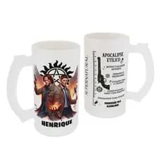 Caneca Chopp Jateada Supernatural - Zero Grau Dean Winchester Sam Winchester