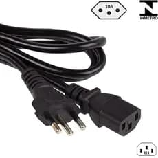 Cabo De Força Energia PC Computador Fonte Monitor TV Panela Elétrica Tripolar 3Pino Padrão Novo 1.5M