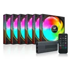 Kit 6 Cooler Fan Argb 120mm Controladora E Controle Remoto