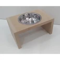 Comedouro unitario em MDF Cru para gatos tigela em aluminio