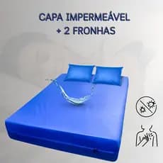 Protetor De Colchão Casal  Impermeável Casal Com  2 Fronhas Napa Premium Toque Macio Capa Impermeável Casal