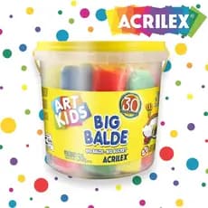 Massinha de Modelar Big Balde 1,5kg com 30 Un Coloridas Não Tóxica Presente Aniversário Infantil