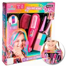 Kit Mechas Coloridas Chapinha Infantil Pinta Cabelo Colorido Presente Menina Sai com Água Criança