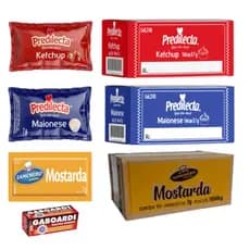 Kit Maionese Ketchup Mostarda Lanche Sachê 7g Kit C/ 3 Caixa